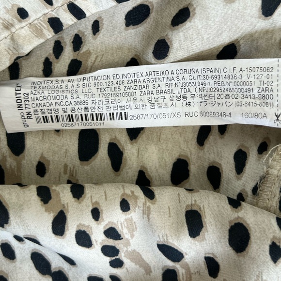 Zara Strappy Mini Dress Leopard Cheetah Animal Print Tan Sz: XS - Picture 9 of 11